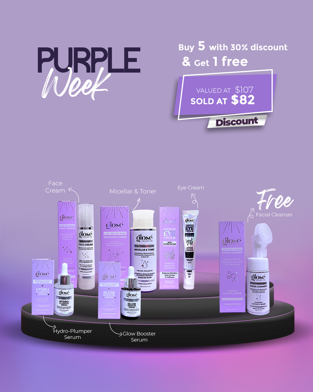 PURPLE WEEK BUNDLE 2 (Sensitive, Dry, Normal to Combination skin)